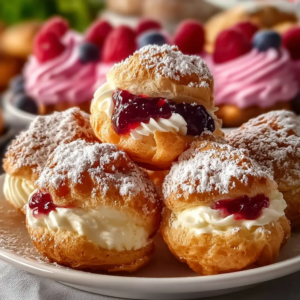 Cream & Berry Pastry Balls