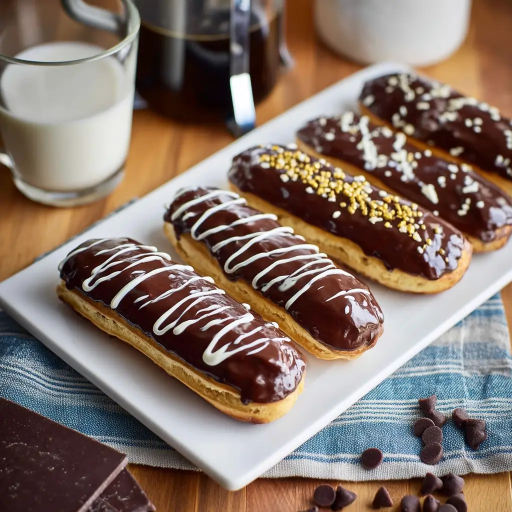chocolate eclairs choux