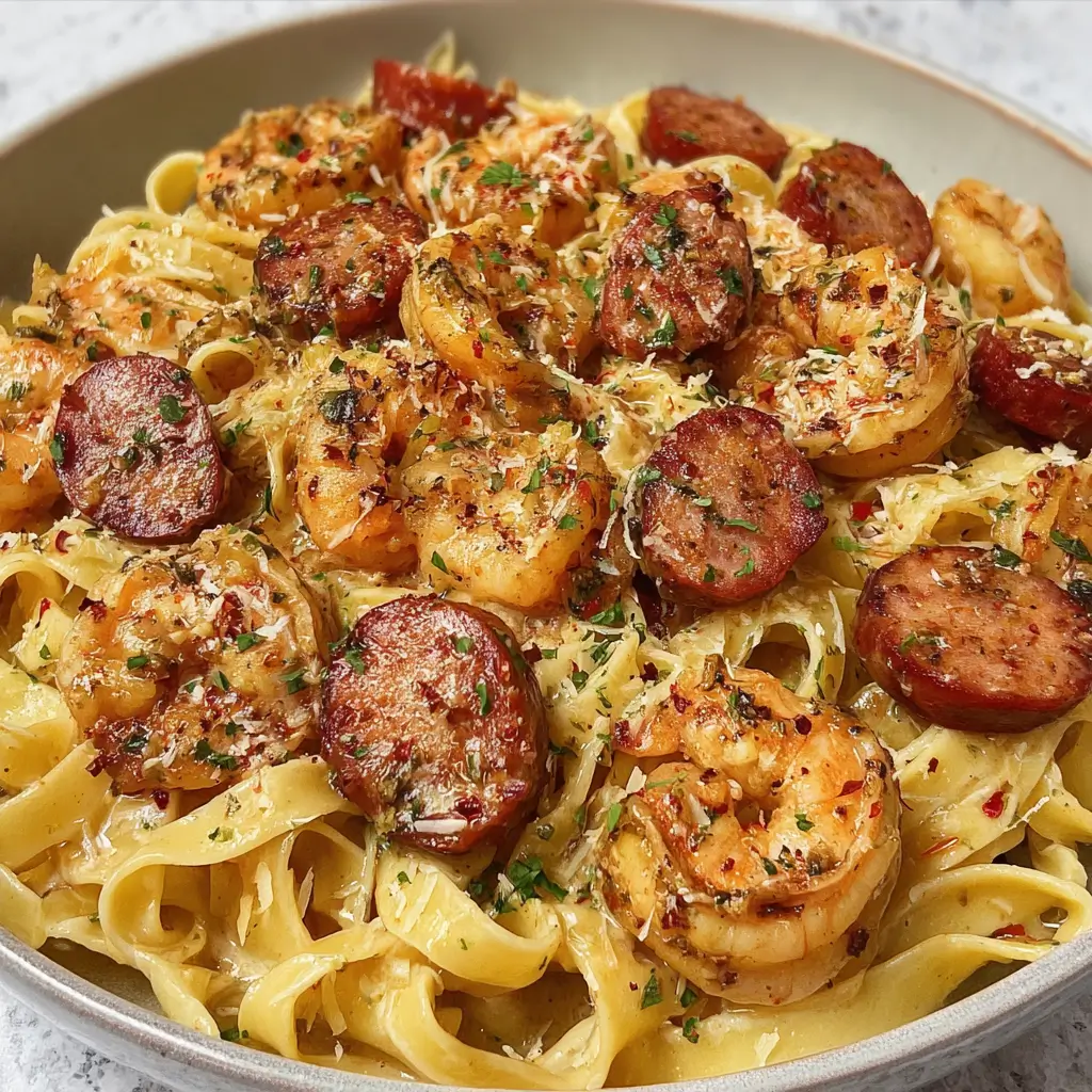 Shrimp and Sausage Cajun Pasta