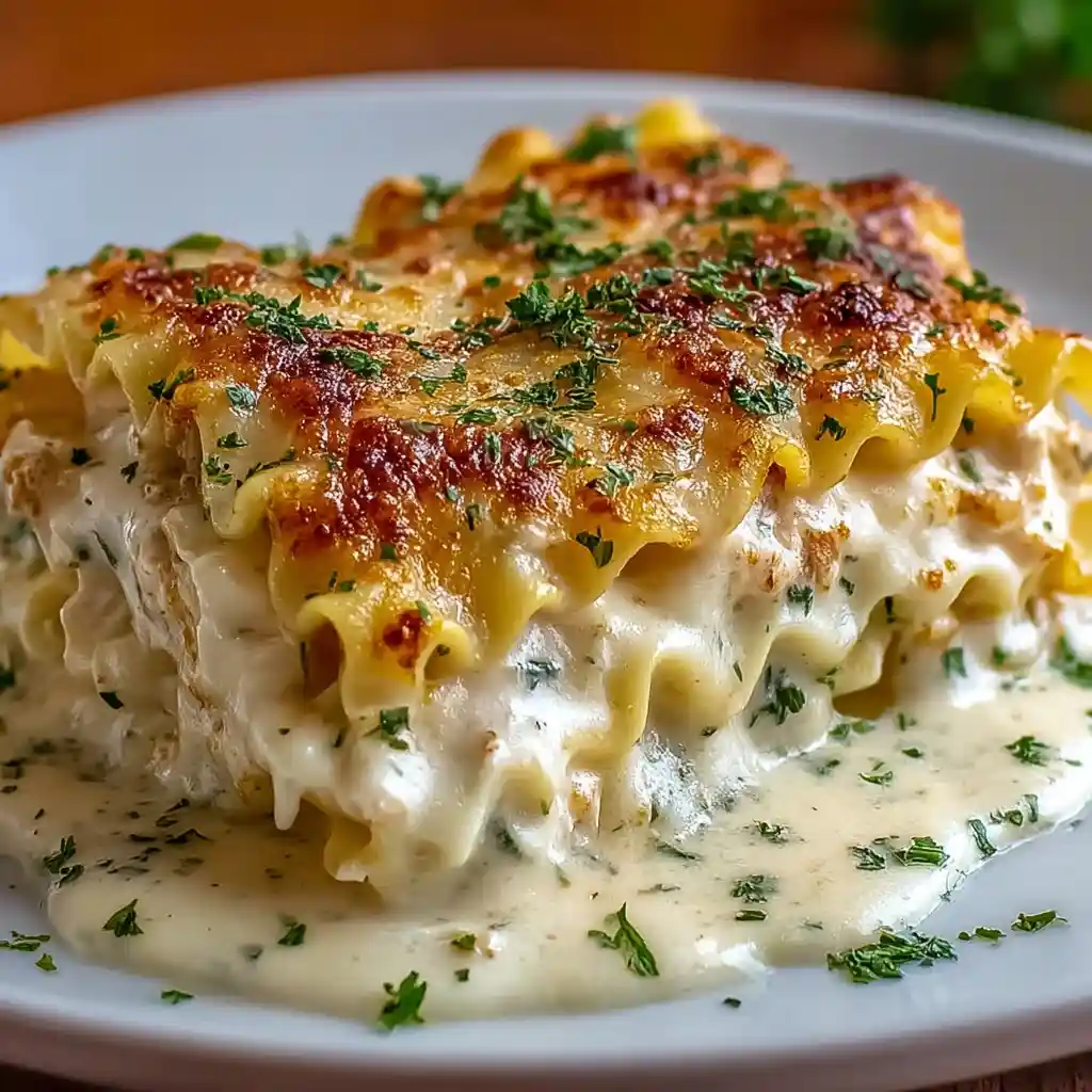 Cheesy Chicken Alfredo Lasagna Rolls