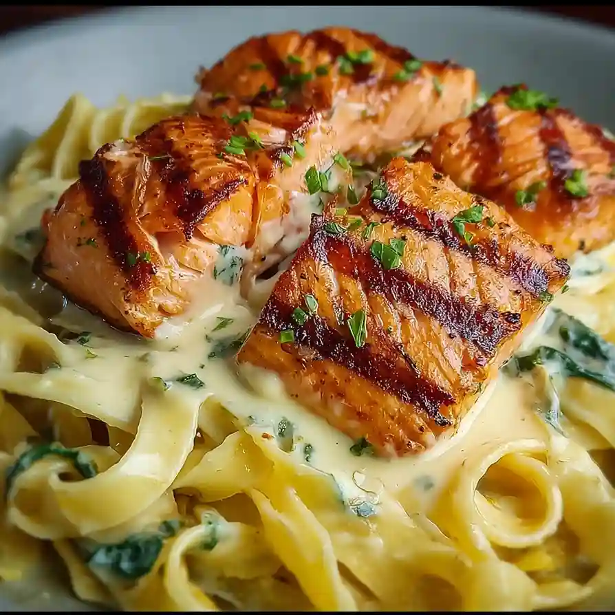 Garlic Butter Salmon Pasta
