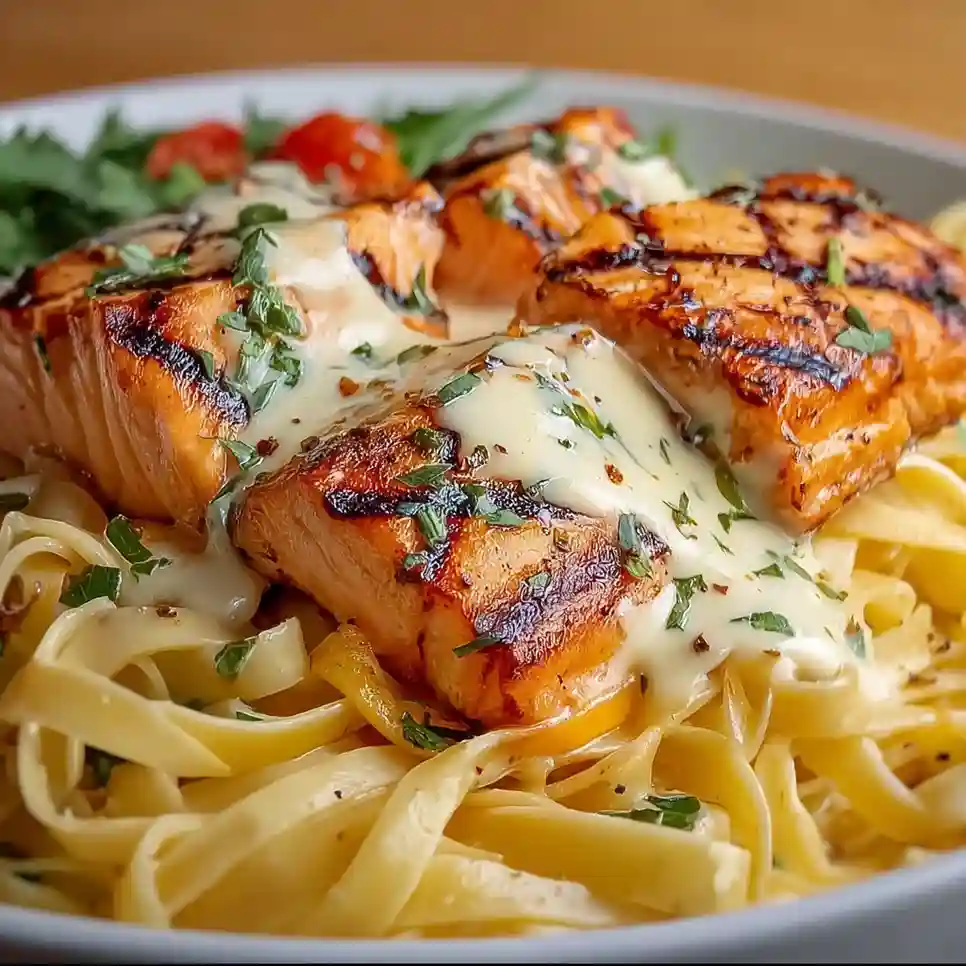 Garlic Butter Salmon Pasta