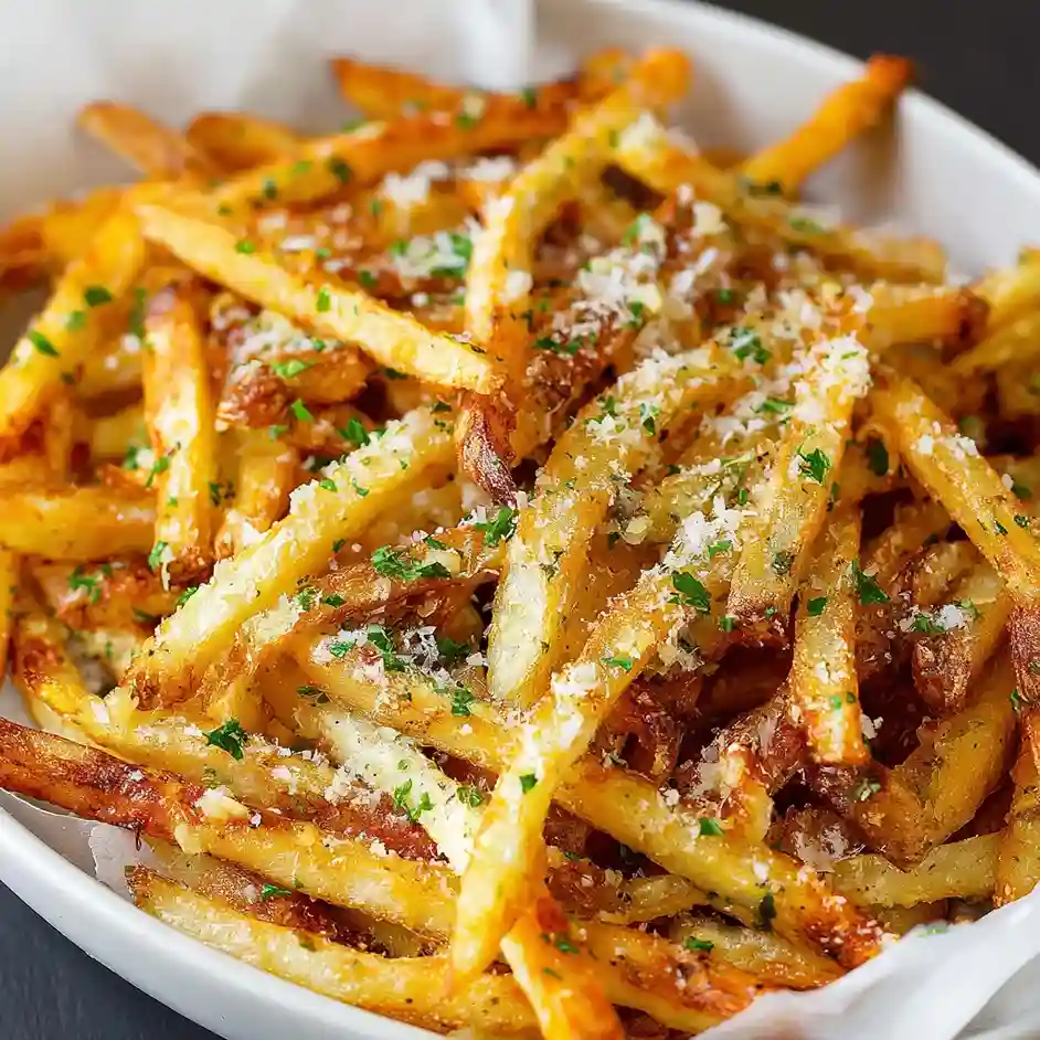 Crispy Baked Parmesan Garlic Fries