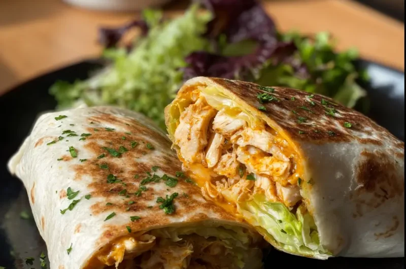 Cheesy Garlic Chicken Wraps - Easy Lunch Recipe