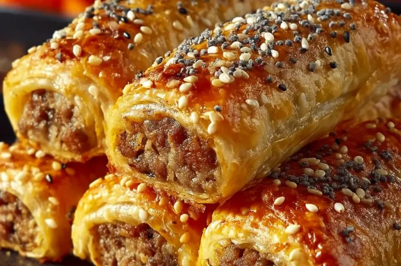 Cheesy Sausage Puff Pastry Rolls Recipe - Easy Party Appetizers