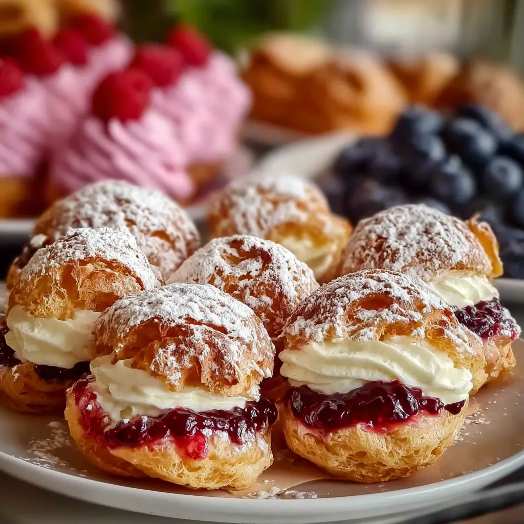 Cream & Berry Pastry Balls