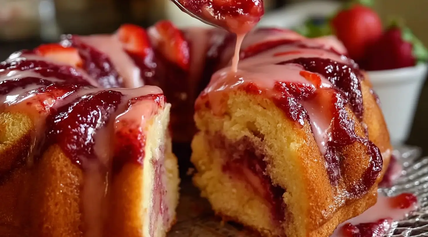 Strawberry Pineapple Pound Cake