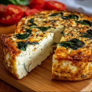 Cottage Cheese & Spinach Crustless Quiche - Healthy Breakfast Recipe