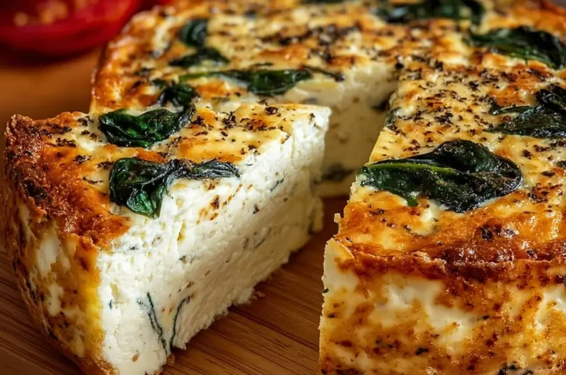 Cottage Cheese & Spinach Crustless Quiche - Healthy Breakfast Recipe