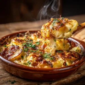 Cheesy Onion Potato Bake That Melts in Your Mouth