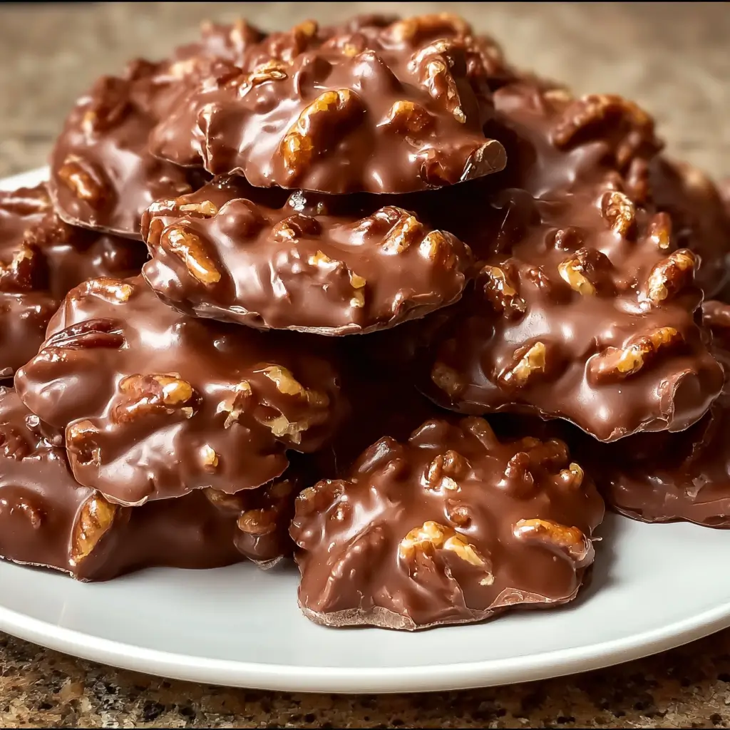 Chocolate Pecan Turtle Clusters