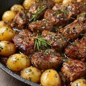 One-Pan Garlic Butter Steak & Potatoes