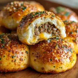 Garlic Parmesan Cheeseburger Bombs