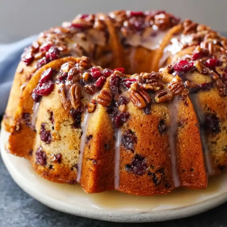 Apple Cranberry Pecan Bundt Cake