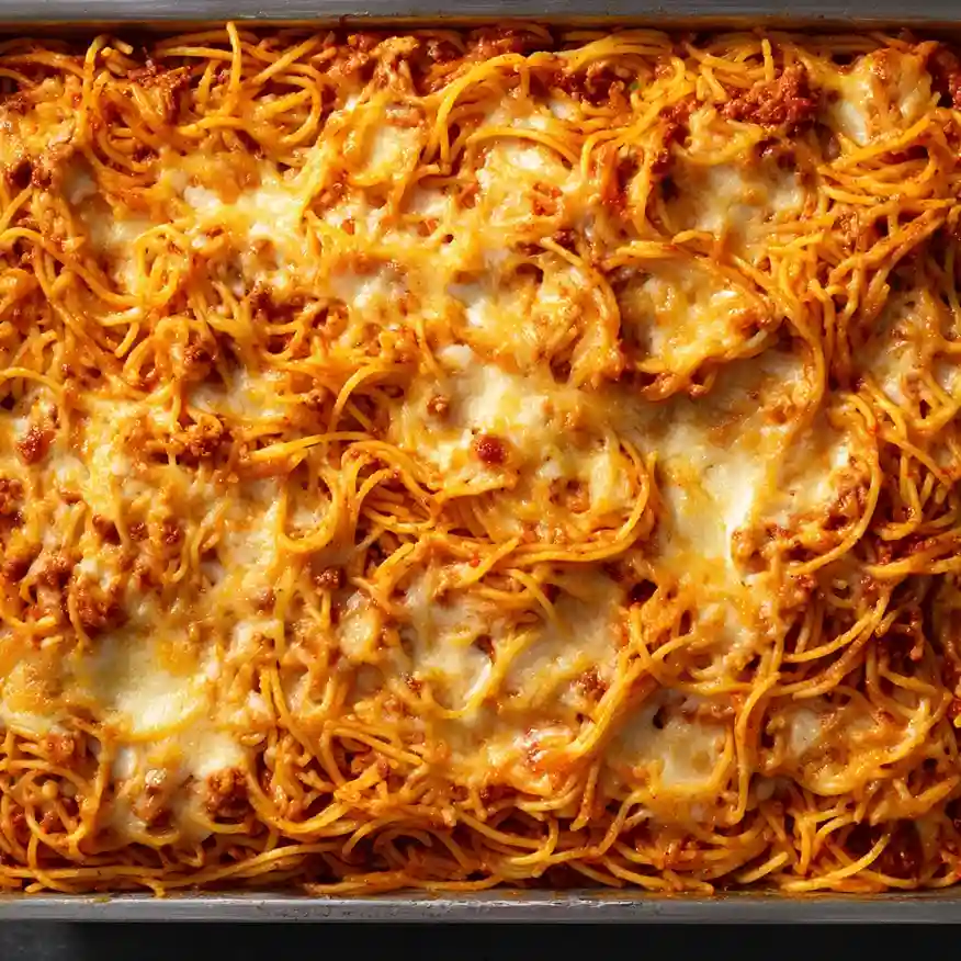 Baked Cream Cheese Spaghetti Casserole