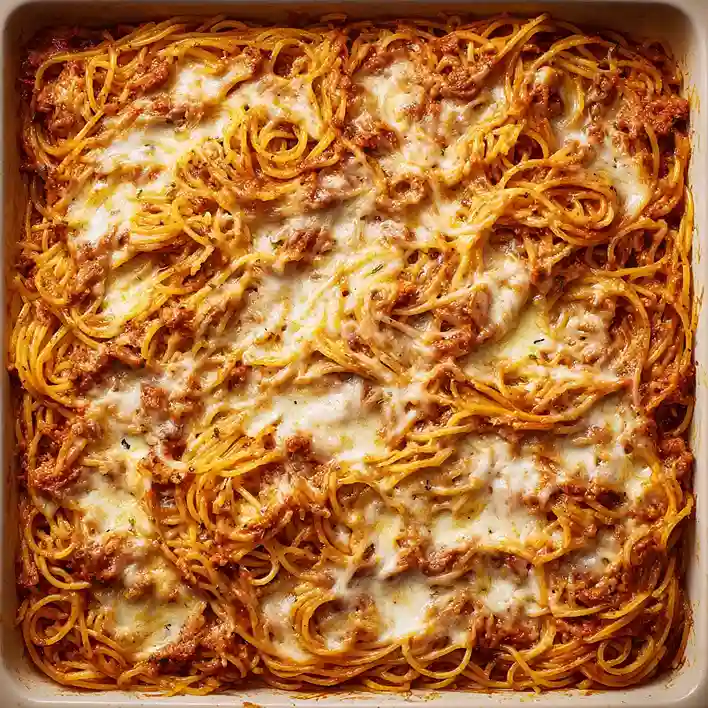 Baked Cream Cheese Spaghetti Casserole