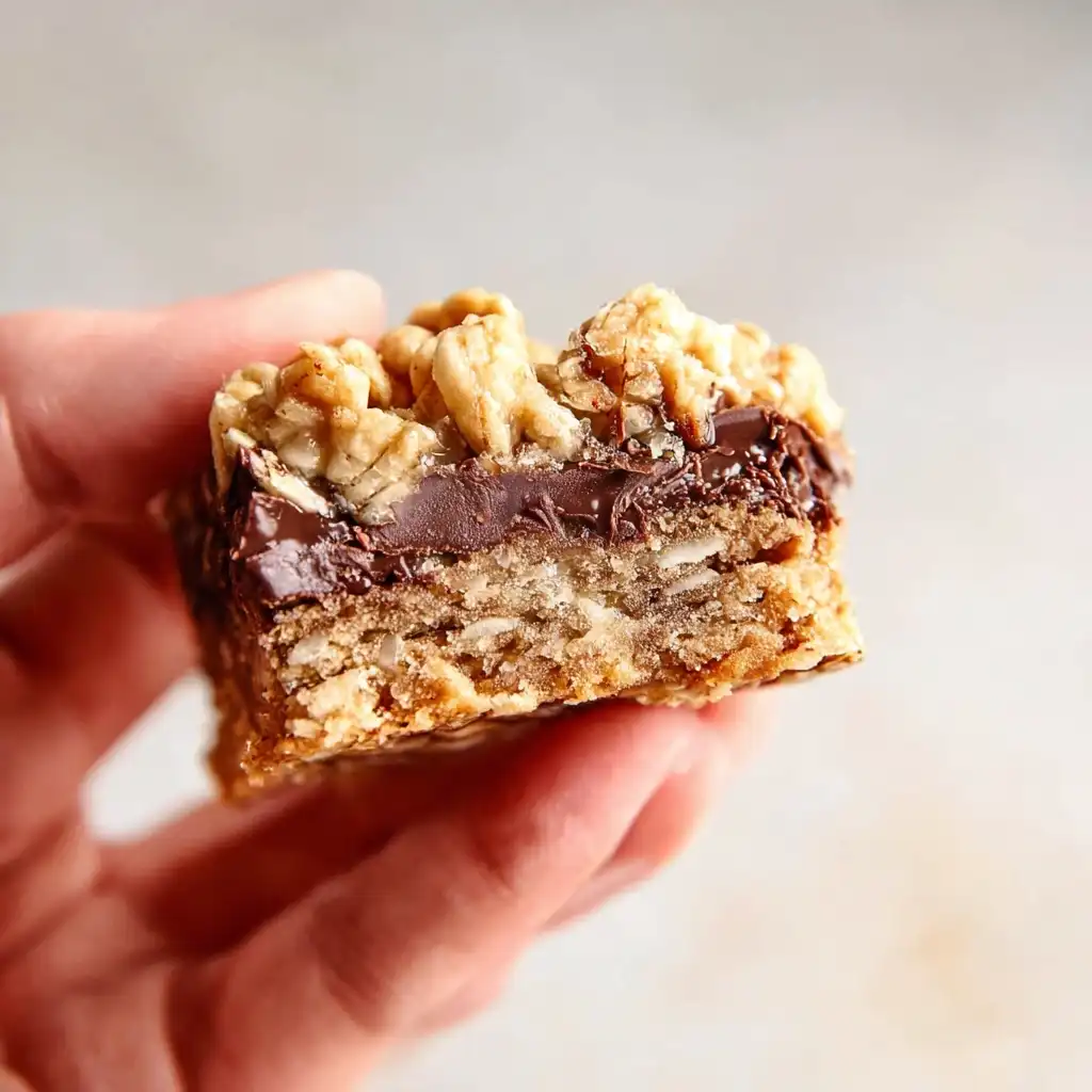 Chewy Peanut Butter Oatmeal Chocolate Bars