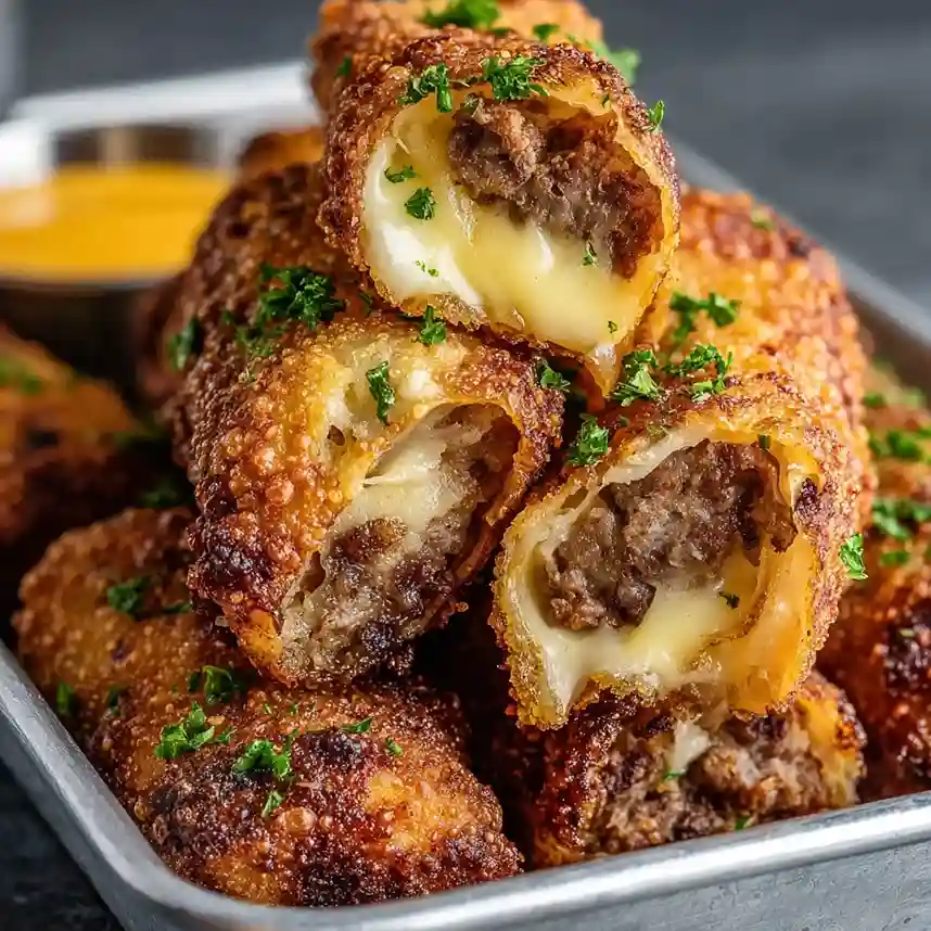 Chicken sausage Cheeseburger Loaded Mozzarella Stick Bombs