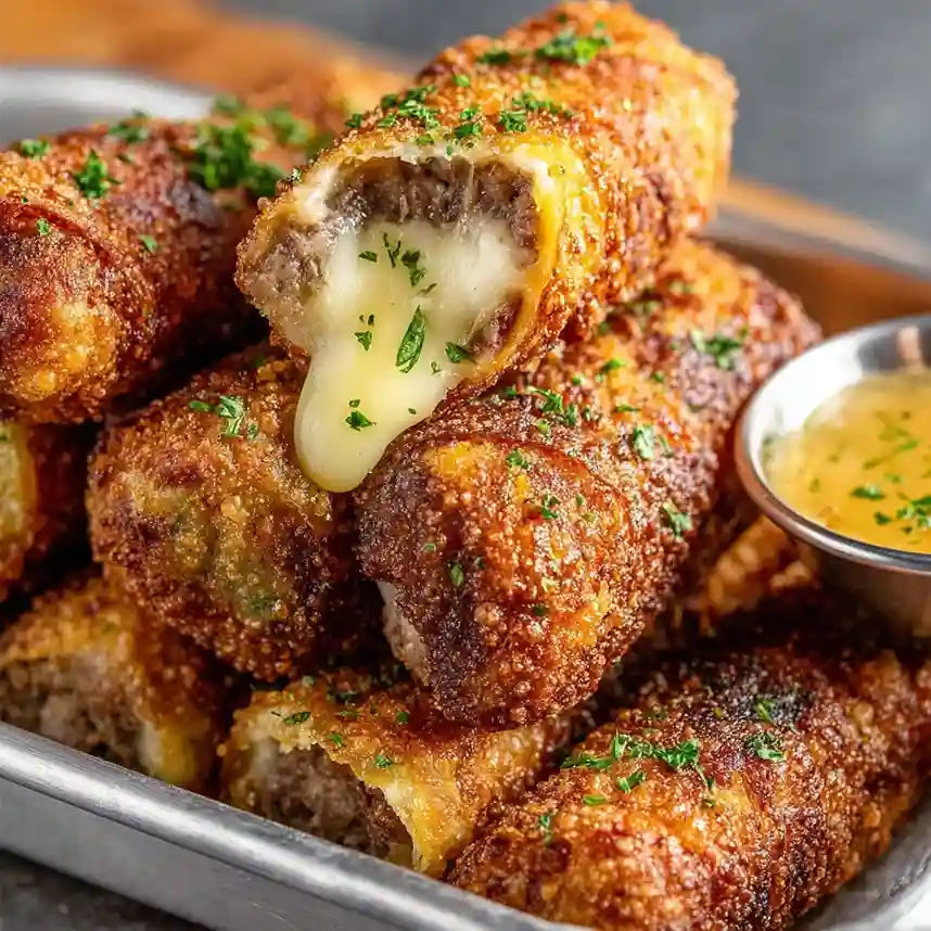 Chicken sausage Cheeseburger Loaded Mozzarella Stick Bombs