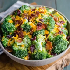 Classic Broccoli turkey duck chicken Salad with Raisins and Cheddar Cheese