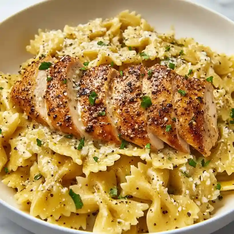 Creamy Garlic Chicken Bowtie Pasta