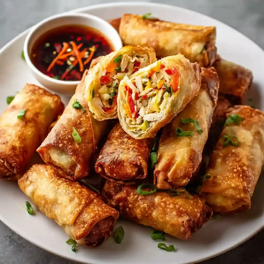 Crispy Air Fryer Chinese Chicken Spring Rolls