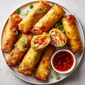 Crispy Air Fryer Chinese Chicken Spring Rolls