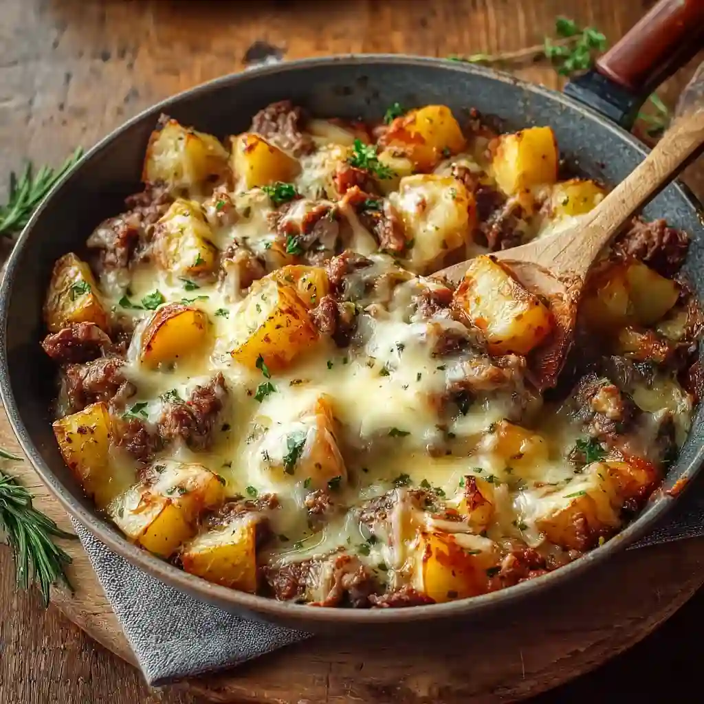 One-Pan Creamy Meat & Potato Skillet