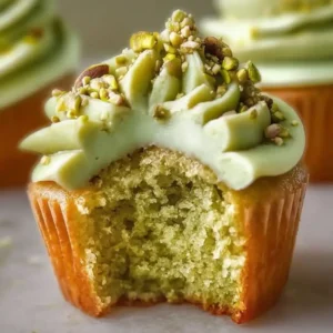 Pistachio Cupcakes with Vanilla Buttercream Frosting