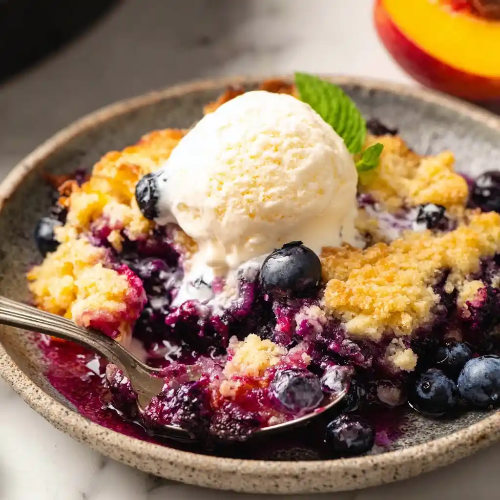 Rustic Blueberry Peach Cobbler