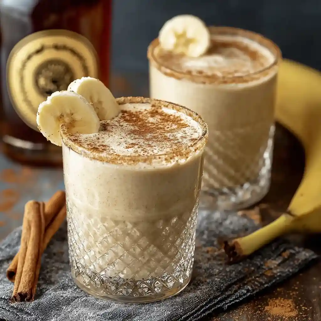 Bananas Foster Rum Nog Cocktail