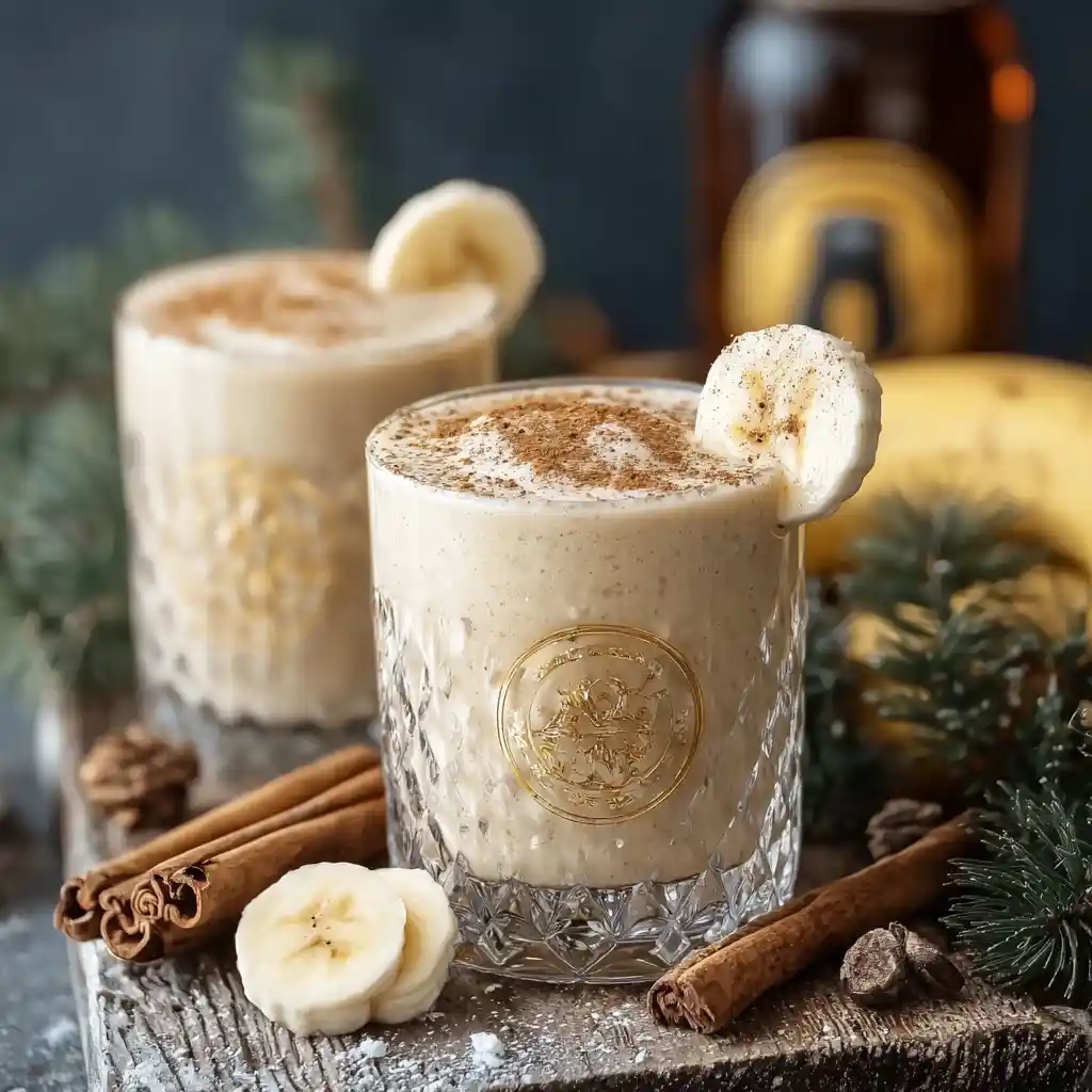 Bananas Foster Rum Nog Cocktail