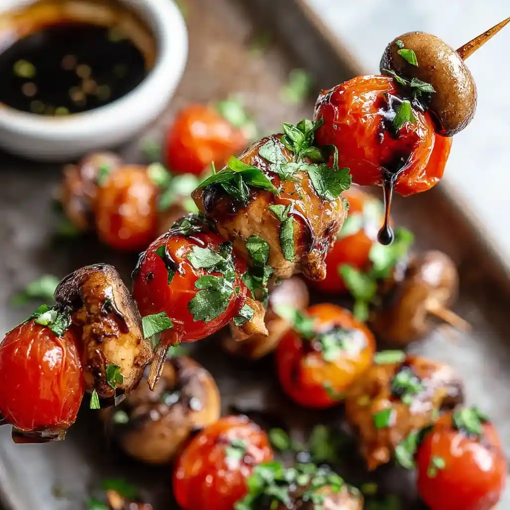 Bruschetta Chicken Skewers Recipe
