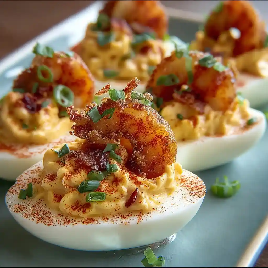 Cajun Firecrackers Shrimp Deviled Eggs