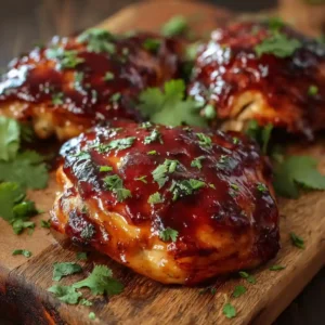 Caramelized BBQ Chicken Thighs with Sticky Sweet Glaze