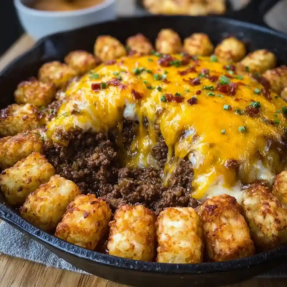 Cheeseburger Tots Bake