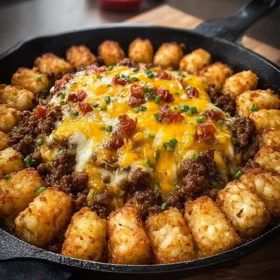 Cheeseburger Tots Bake