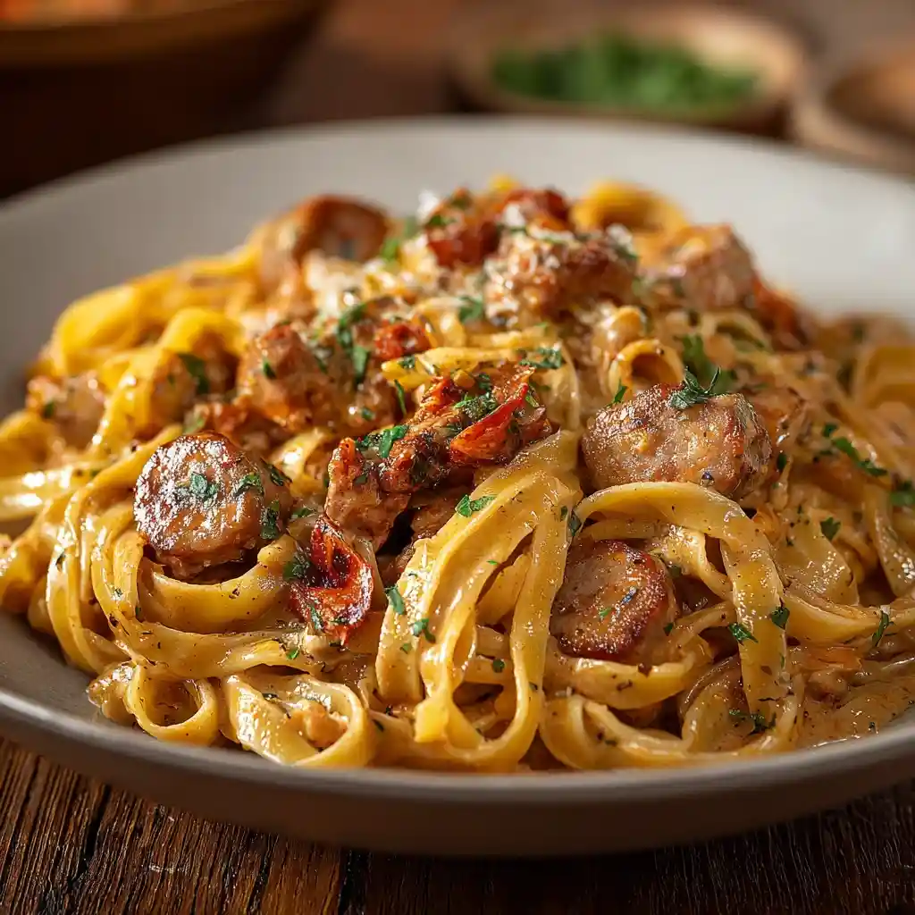 Creamy Cajun Chicken and Sausage Pasta
