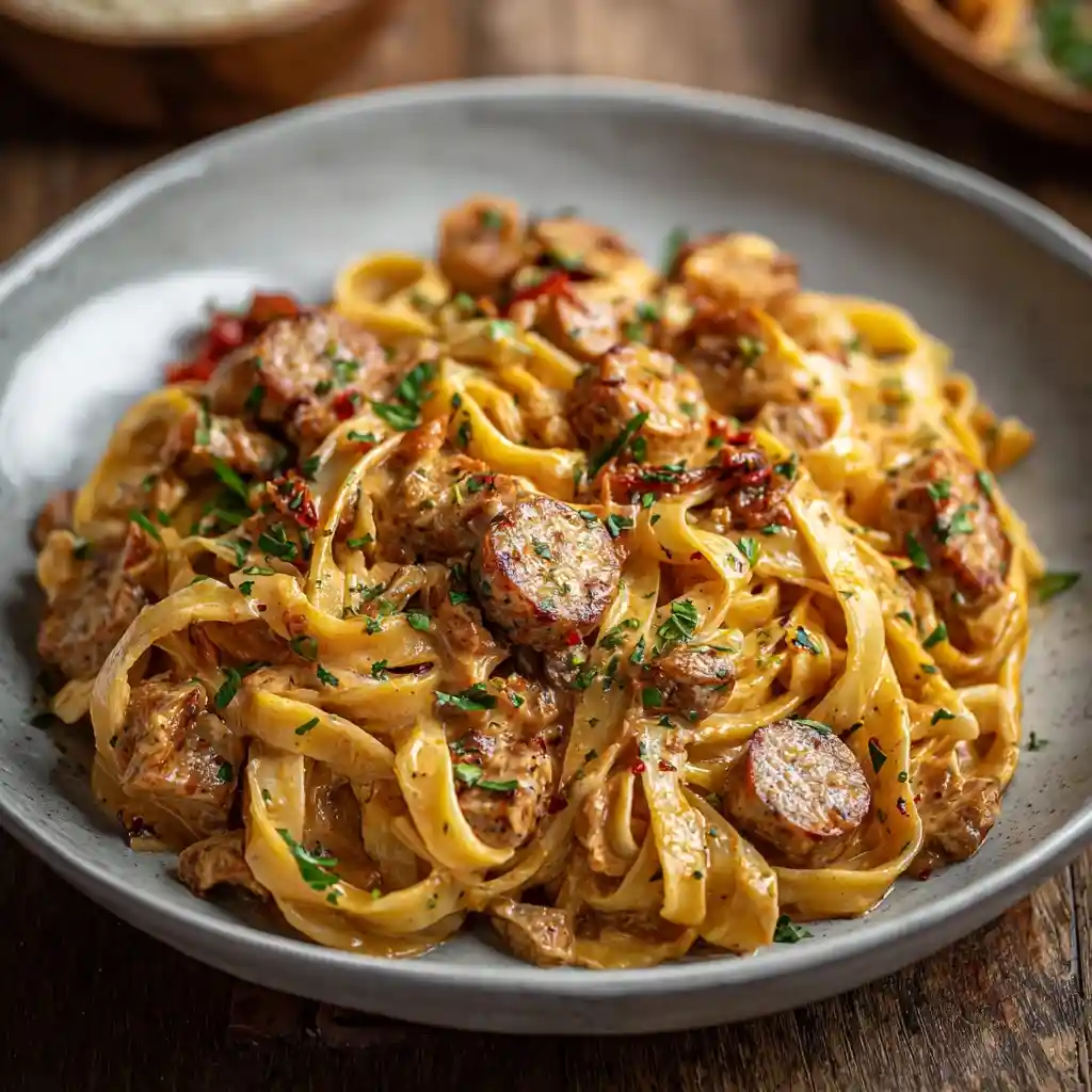Creamy Cajun Chicken and Sausage Pasta