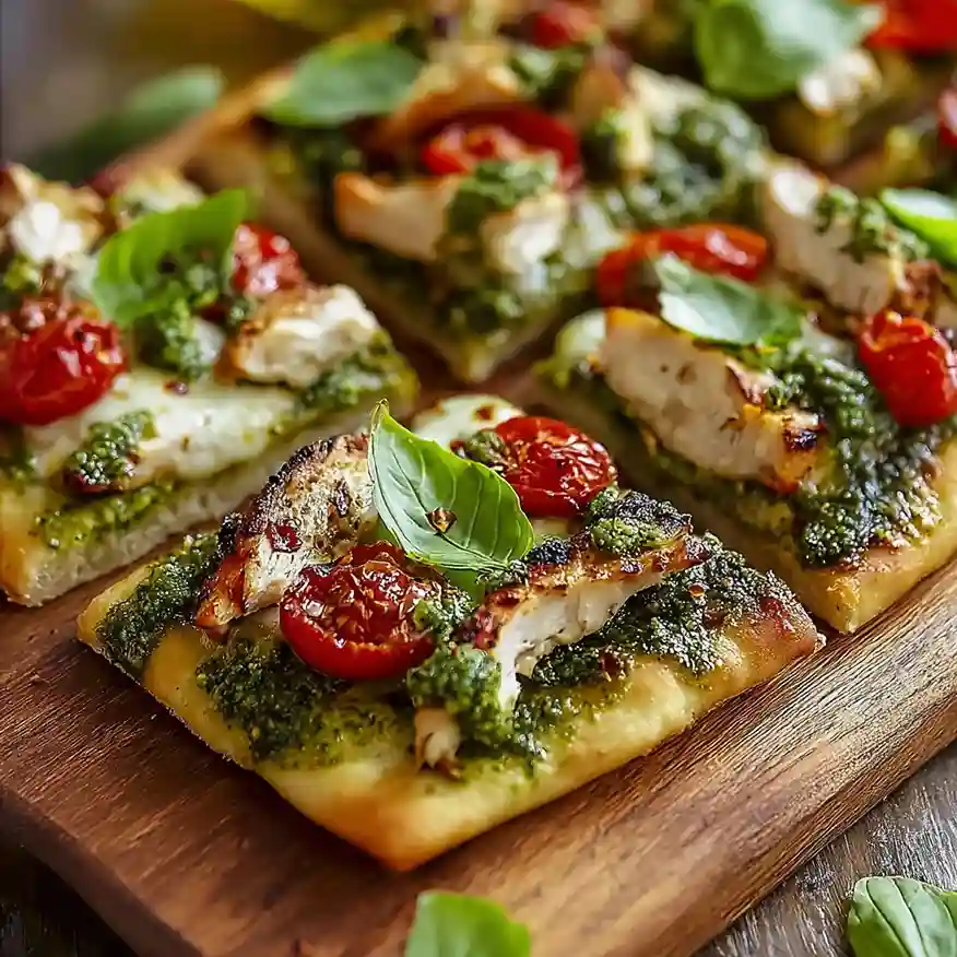Easy Chicken Pesto Flatbread