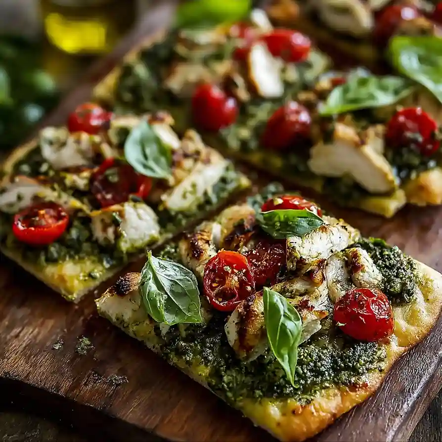 Easy Chicken Pesto Flatbread
