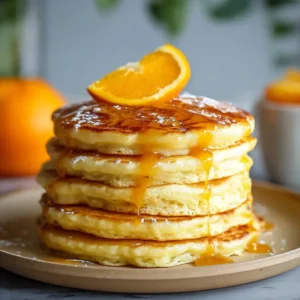 Fluffy Orange Pancakes with Creamy Citrus Syrup Delight