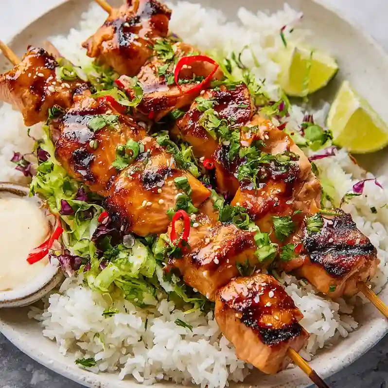 Grilled Bang Bang Chicken Skewers