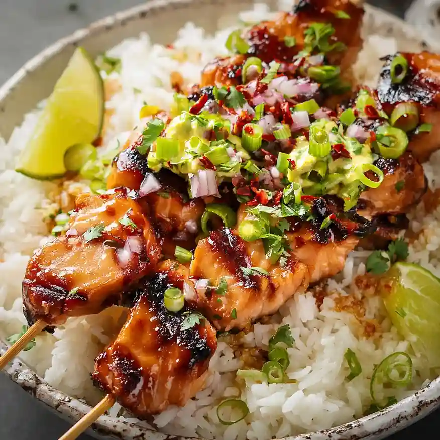 Grilled Bang Bang Chicken Skewers