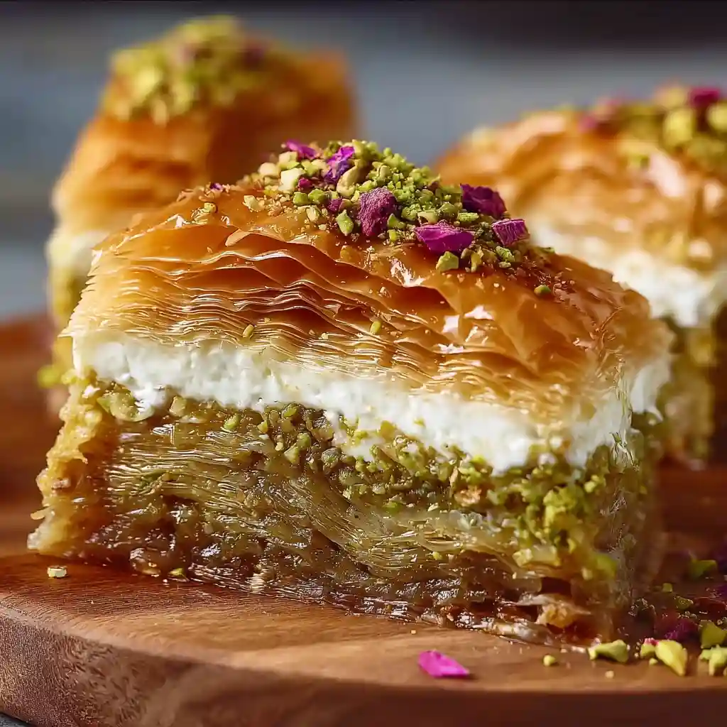 Honey Pistachio Baklava Cheesecake