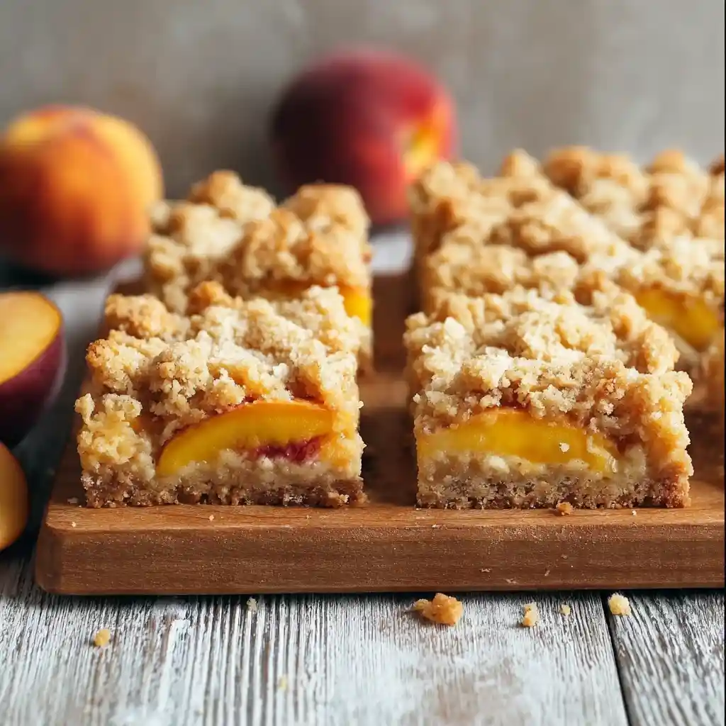 Indulgent Peaches and Cream Crumble Bars