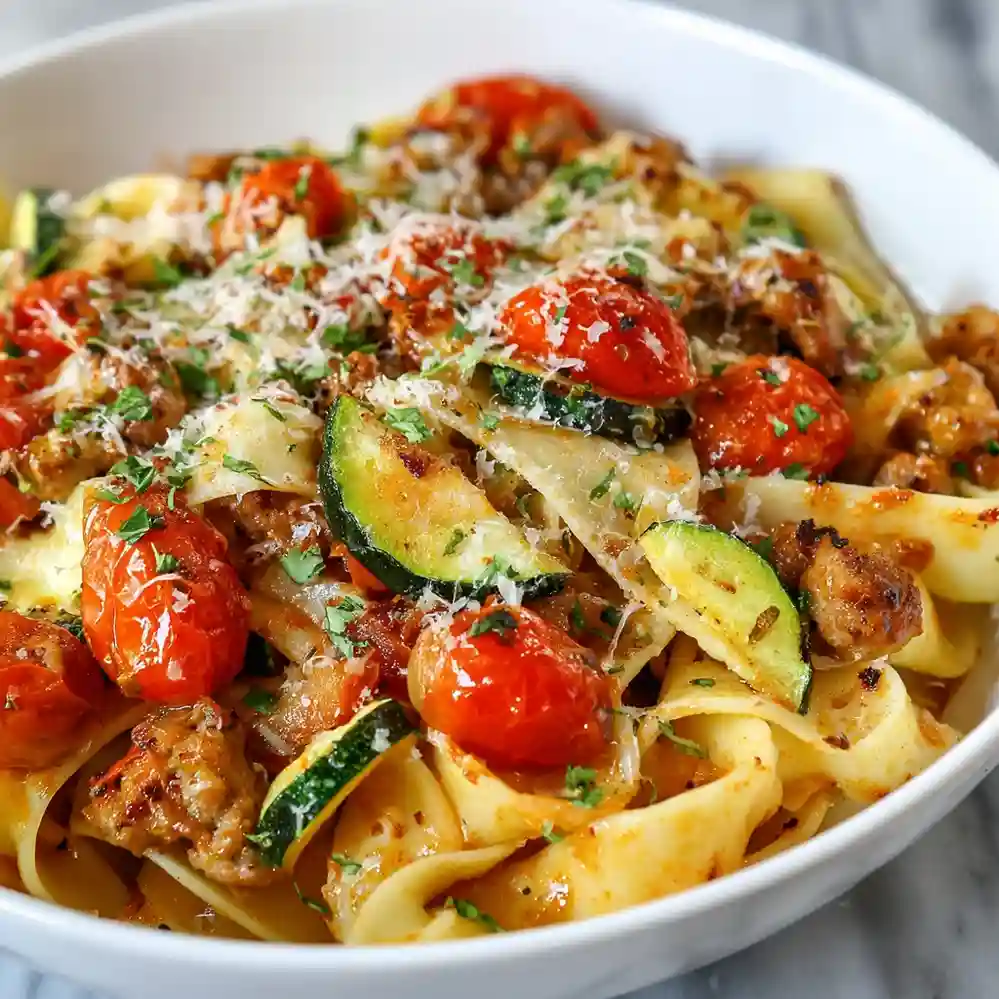 Italian Chicken Sausage Pasta with Zucchini