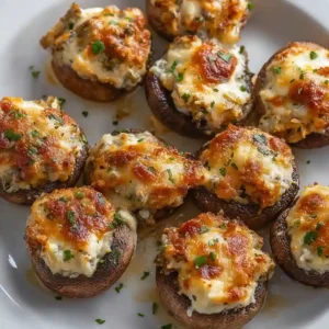 Spicy Jalapeno Popper Stuffed Mushrooms Recipe