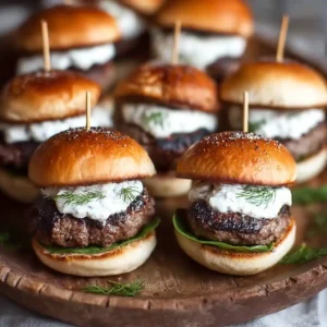 Lamb Sliders with Dill Greek Yogurt: A Mediterranean Delight