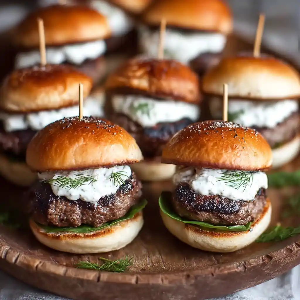 Lamb Sliders with Dill Greek Yogurt